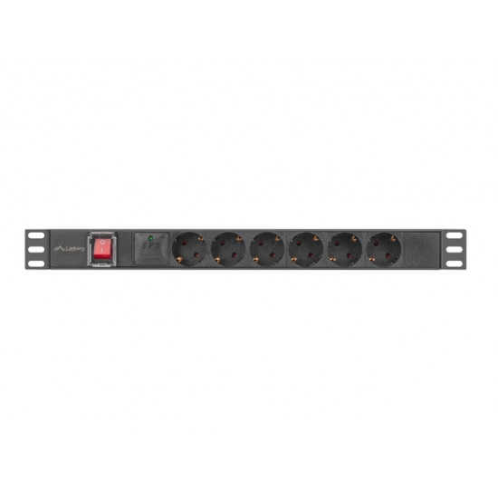 Lanberg power distribution unit (pdu) 19" 1U 16a 2m 6x schuko outlets black Lanberg power distribution unit (pdu) 19" 1U 16a 2m 6x schuko outlets black