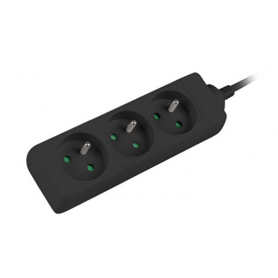 Lanberg power strip 1.5m, 3 sockets, french quality-grade copper cable, black Lanberg power strip 1.5m, 3 sockets, french quality-grade copper cable, black