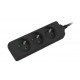 Lanberg power strip 1.5m, 3 sockets, french quality-grade copper cable, black Lanberg power strip 1.5m, 3 sockets, french quality-grade copper cable, black