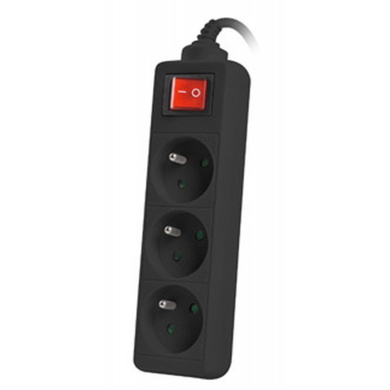 Lanberg power strip 1.5m, 3 sockets, french with circuit breaker quality-grade copper cable, black