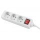 Lanberg power strip 1.5m, 3 sockets, french with circuit breaker quality-grade copper cable, white