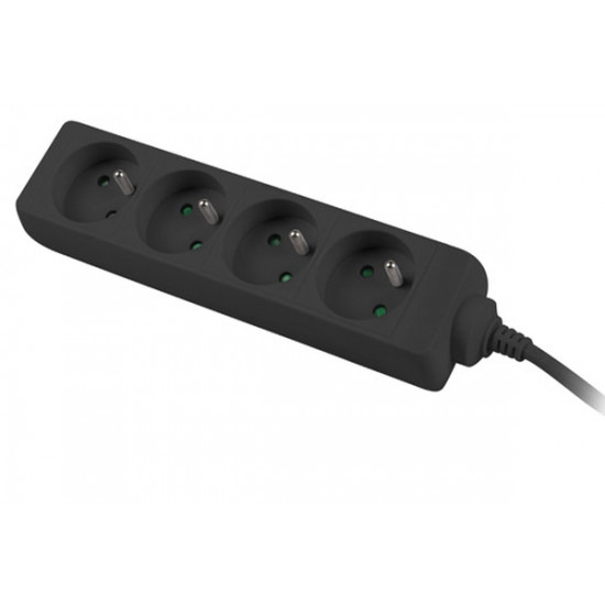 Lanberg power strip 1.5m, 4 sockets, french quality-grade copper cable, black Lanberg power strip 1.5m, 4 sockets, french quality-grade copper cable, black