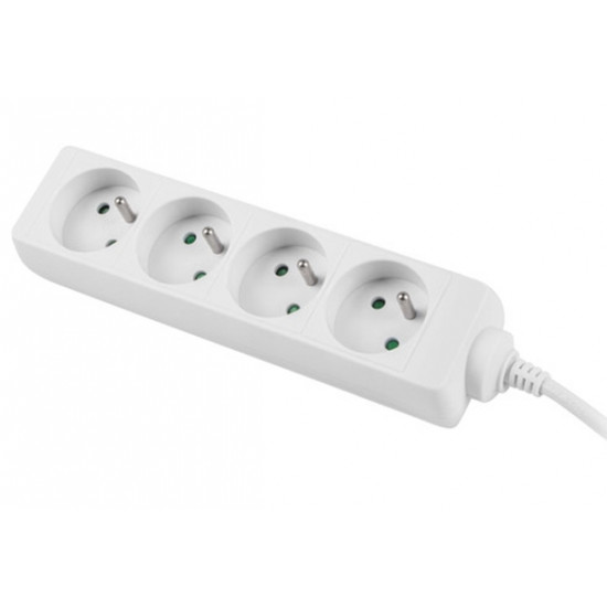 Lanberg power strip 1.5m, 4 sockets, french quality-grade copper cable, white Lanberg power strip 1.5m, 4 sockets, french quality-grade copper cable, white