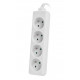 Lanberg power strip 1.5m, 4 sockets, french quality-grade copper cable, white Lanberg power strip 1.5m, 4 sockets, french quality-grade copper cable, white