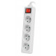 Lanberg power strip 1.5m, 4 sockets, french with circuit breaker quality-grade copper cable, white
