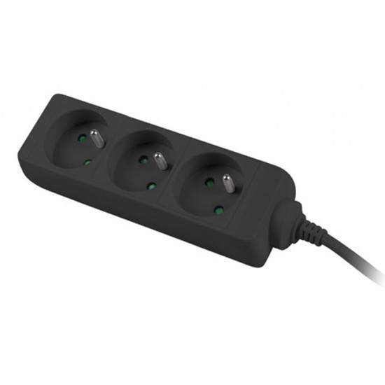Lanberg power strip 3m, 3 sockets, french quality-grade copper cable, black Lanberg power strip 3m, 3 sockets, french quality-grade copper cable, black