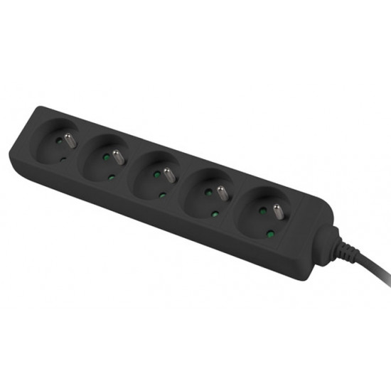 Lanberg power strip 3m, 5 socket,s french quality-grade copper cable, black Lanberg power strip 3m, 5 socket,s french quality-grade copper cable, black