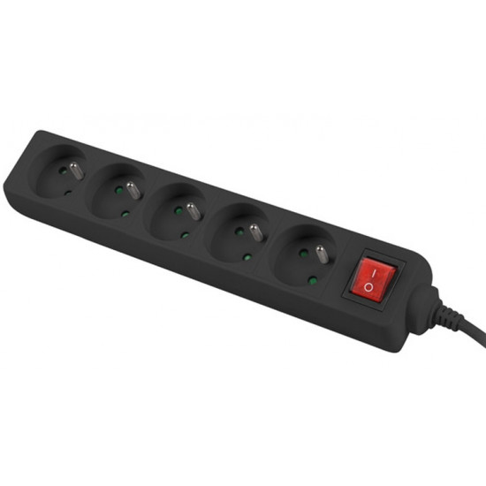 Lanberg power strip 3m, 5 sockets, french with circuit breaker quality-grade copper cable, black Lanberg power strip 3m, 5 sockets, french with circuit breaker quality-grade copper cable, black