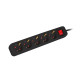 Lanberg power strip 3m, 5 sockets, french with circuit breaker quality-grade copper cable, black Lanberg power strip 3m, 5 sockets, french with circuit breaker quality-grade copper cable, black
