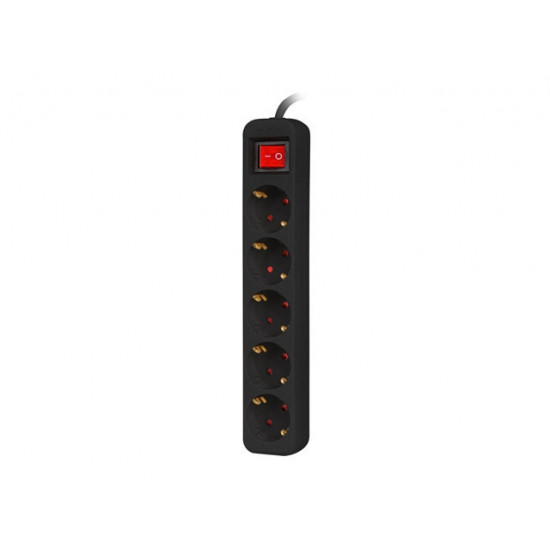 Lanberg power strip 3m, 5 sockets, french with circuit breaker quality-grade copper cable, black Lanberg power strip 3m, 5 sockets, french with circuit breaker quality-grade copper cable, black