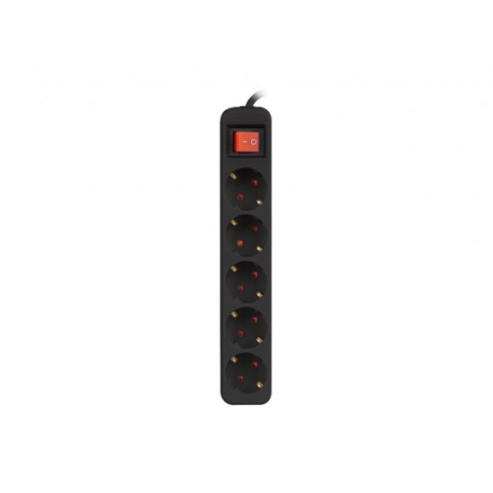 Lanberg power strip 3m, 5 sockets, french with circuit breaker quality-grade copper cable, black Lanberg power strip 3m, 5 sockets, french with circuit breaker quality-grade copper cable, black