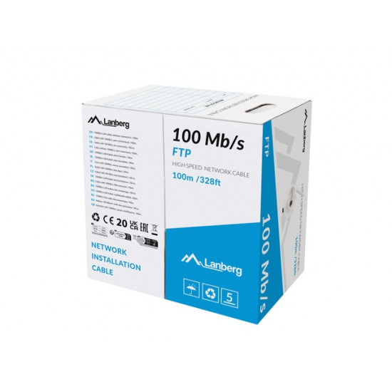 Lanberg LAN cable ftp 100m stranded cca grey