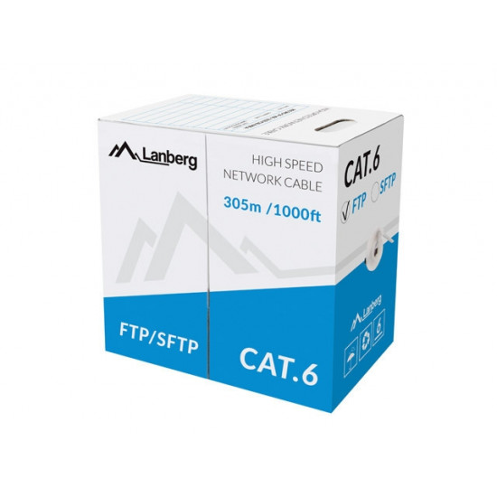Lanberg Lan Cable FTP Cat.5e 305m Solid CU CPR Fluke Passed Grey Lanberg Lan Cable FTP Cat.5e 305m Solid CU CPR Fluke Passed Grey