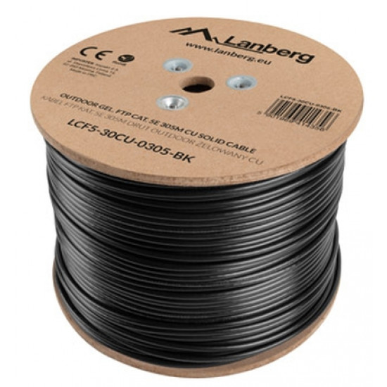 Lanberg outdoor LAN cable gel-filled FTP CAT.5E 305m solid CU, grey Lanberg outdoor LAN cable gel-filled FTP CAT.5E 305m solid CU, grey