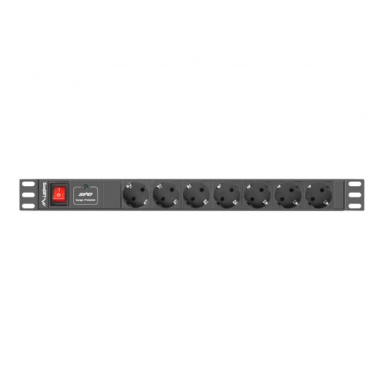 Lanberg power distribution unit (PDU) 19"1U 10A 7 SOCKETS SCHUKO 2M, black Lanberg power distribution unit (PDU) 19"1U 10A 7 SOCKETS SCHUKO 2M, black