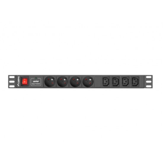 Lanberg power distribution unit (PDU) 19"1U 10A 8 SOCKETS 2M, black