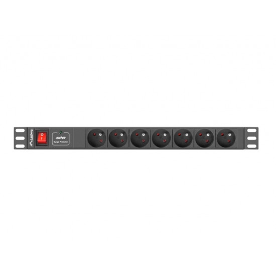 Lanberg power distribution unit (PDU) 19"1U 16A 7 SOCKETS 2M, black Lanberg power distribution unit (PDU) 19"1U 16A 7 SOCKETS 2M, black