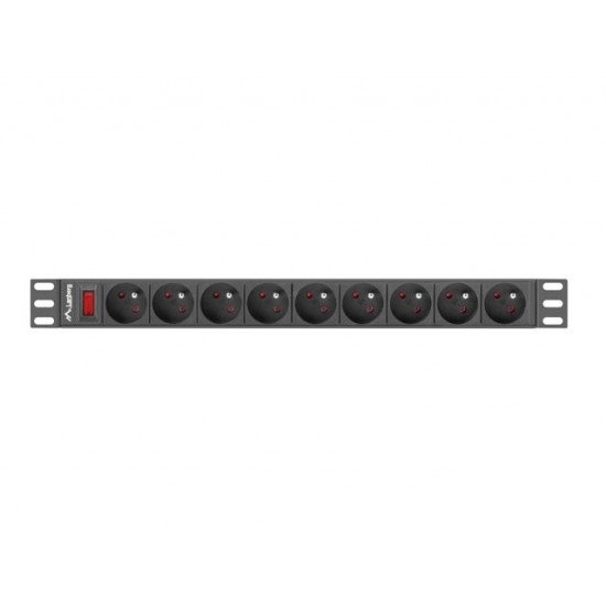 Lanberg power distribution unit (PDU) 19"1U 16A 9 SOCKETS 3M, black Lanberg power distribution unit (PDU) 19"1U 16A 9 SOCKETS 3M, black