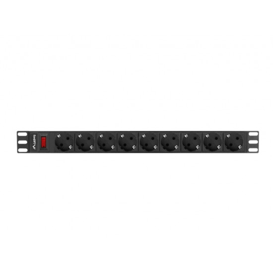 Lanberg power distribution unit (PDU) 19" 1U 16A 9xSchuko outlets,black Lanberg power distribution unit (PDU) 19" 1U 16A 9xSchuko outlets,black