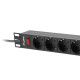 Lanberg power distribution unit (PDU) 19" 1U 16A 9xSchuko outlets,black Lanberg power distribution unit (PDU) 19" 1U 16A 9xSchuko outlets,black