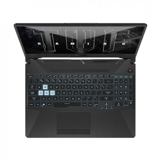 Лаптоп Asus TUF A15 FA506NC-HN012,AMD Ryzen5 7535HS/H (6-core/12-thread,16MB cache, up to 4.5 GHz ),15.6" FHD (1920x1080)144 Hz,16GB DDR5 4800(2*8),512 GB M.2 SSD,RTX 3050 4GB GDDR6,Wi-Fi 6(802.11ax),Backlit Chiclet Keyboard 1-Zone RGB, no OS, Graphi