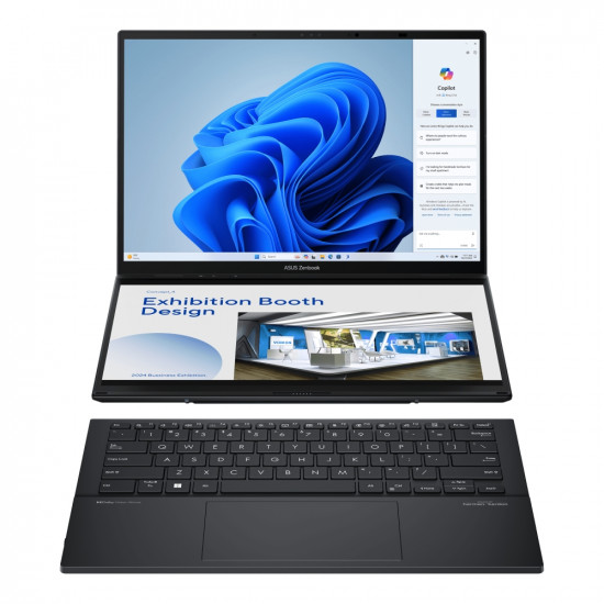 Лаптоп Asus ZenBook Duo 14 UX8406CA-PZ042X, Screen Pad Plus, INTEL ARL H Core Ultra 9 14" OLED, WQXGA+ ( 2880X1800 ) 16:10Touch, 32GB, 2TB SSD, Soft Keyboard, Windows 11 Pro,Gray, BackpackSleeve Лаптоп Asus ZenBook Duo 14 UX8406CA-PZ042X, Screen Pad Plus, INTEL ARL H Core Ultra 9 14" OLED, WQXGA+ ( 2880X1800 ) 16:10Touch, 32GB, 2TB SSD, Soft Keyboard, Windows 11 Pro,Gray, BackpackSleeve
