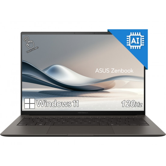 Лаптоп Asus Zenbook S UX5406SA-PZ281X, INTEL LNL Ultra 7 32GB, 14" OLED (WQXGA+(WQ+) 2880X1800 16:10), 32GB LPDDR5X (16 GB on BD),1TB SSD, Backlit Chiclet Keyboard, Windows 11 Pro,Zumaia Gray Лаптоп Asus Zenbook S UX5406SA-PZ281X, INTEL LNL Ultra 7 32GB, 14" OLED (WQXGA+(WQ+) 2880X1800 16:10), 32GB LPDDR5X (16 GB on BD),1TB SSD, Backlit Chiclet Keyboard, Windows 11 Pro,Zumaia Gray