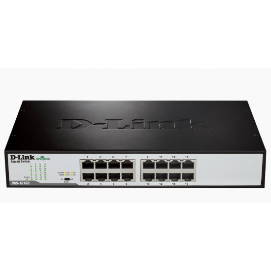 D-Link 16-Port 10/100/1000Mbps Copper Gigabit Ethernet Switch, rack mountable D-Link 16-Port 10/100/1000Mbps Copper Gigabit Ethernet Switch, rack mountable