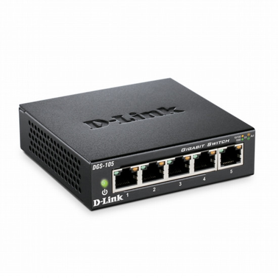 D-Link 5-port 10/100/1000 Gigabit Metal Housing Desktop Switch D-Link 5-port 10/100/1000 Gigabit Metal Housing Desktop Switch