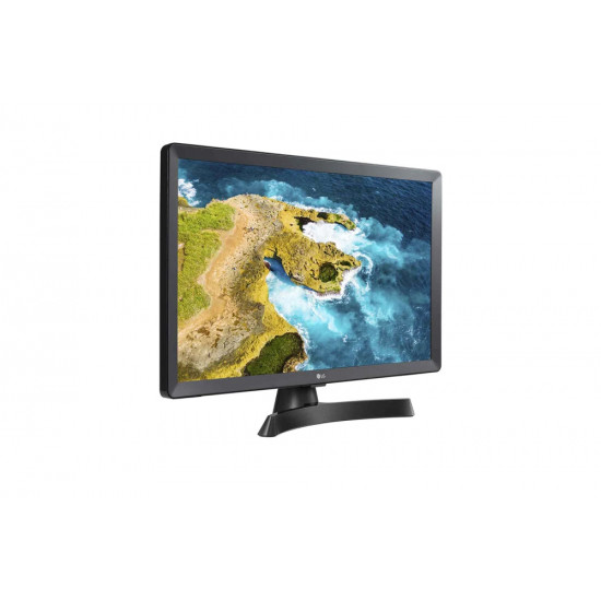 LG 24TQ510S-PZ, 23.6" WVA, LED, Smart webOS, TV Tuner DVB-T2/C /S2, 1000:1, Mega DFC, 200cd, 1366x768, AI SOUND, WiFi, HDMI, Bluetooth, USB 2.0, HOTEL MODE, AirPlay, Speaker 2x5W, Black