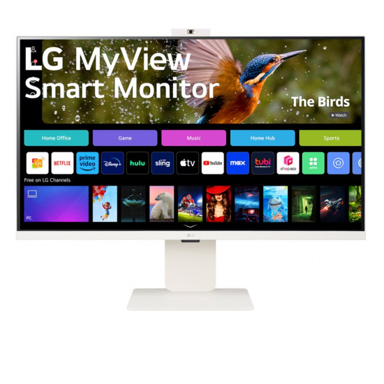 LG 32SR85U-W, 31.5" IPS Smart webOS, Full HD Web cam, AG, 5ms, 1000:1, 400cd/m, DCI-P3 95%, 4K UHD (3840x2160), ThinQ, HDR 10, HDMI, USB Type-C-PD 90W, Wi-Fi B/in, AirPlay 2, Bluetooth, Speakers 5W x 2, Height Adjustable, Tilt, White LG 32SR85U-W, 31.5" IPS Smart webOS, Full HD Web cam, AG, 5ms, 1000:1, 400cd/m, DCI-P3 95%, 4K UHD (3840x2160), ThinQ, HDR 10, HDMI, USB Type-C-PD 90W, Wi-Fi B/in, AirPlay 2, Bluetooth, Speakers 5W x 2, Height Adjustable, Tilt, White