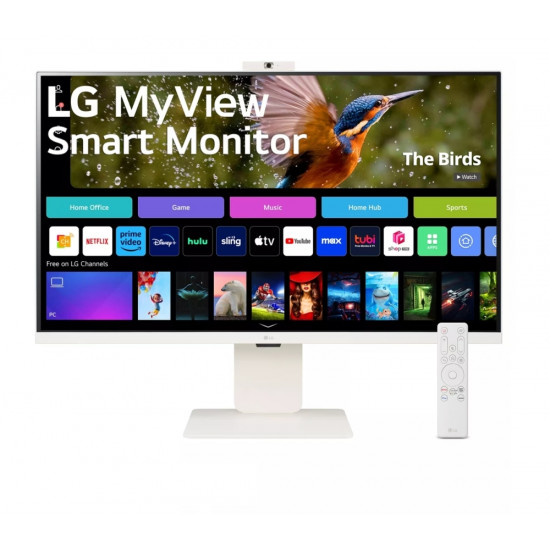 LG 32SR85U-W, 31.5" IPS Smart webOS, Full HD Web cam, AG, 5ms, 1000:1, 400cd/m, DCI-P3 95%, 4K UHD (3840x2160), ThinQ, HDR 10, HDMI, USB Type-C-PD 90W, Wi-Fi B/in, AirPlay 2, Bluetooth, Speakers 5W x 2, Height Adjustable, Tilt, White LG 32SR85U-W, 31.5" IPS Smart webOS, Full HD Web cam, AG, 5ms, 1000:1, 400cd/m, DCI-P3 95%, 4K UHD (3840x2160), ThinQ, HDR 10, HDMI, USB Type-C-PD 90W, Wi-Fi B/in, AirPlay 2, Bluetooth, Speakers 5W x 2, Height Adjustable, Tilt, White