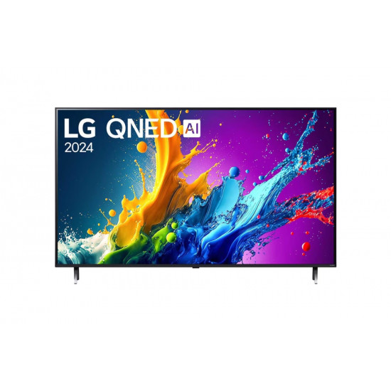 Телевизор LG 55QNED80T3A, 55" 4K QNED HDR Smart TV, 3840x2160, DVB-T2/C/S2, Alpha 5 AI 4K Gen7, HDR 10 PRO, webOS 24 ThinQ, 4K Upscaling, WiFi 5, Voice Controll, Bluetooth 5.1, AirPlay 2, LAN, CI, HDMI, SPDIF, 2 pole Stand , Silver Телевизор LG 55QNED80T3A, 55" 4K QNED HDR Smart TV, 3840x2160, DVB-T2/C/S2, Alpha 5 AI 4K Gen7, HDR 10 PRO, webOS 24 ThinQ, 4K Upscaling, WiFi 5, Voice Controll, Bluetooth 5.1, AirPlay 2, LAN, CI, HDMI, SPDIF, 2 pole Stand , Silver