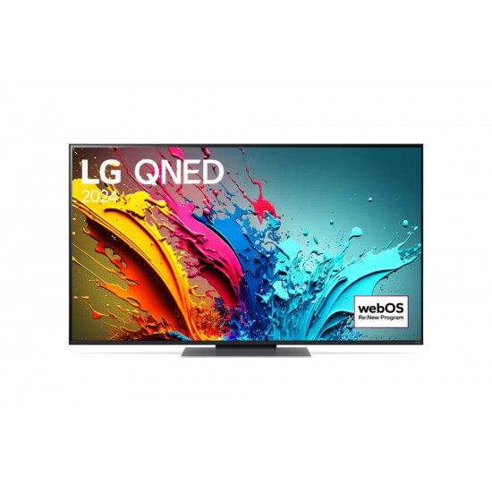 Телевизор LG 55QNED86T3A, 55" 4K QNED HDR Smart TV, 100Hz, 3840x2160, DVB-T2/C/S2, a8 AI Processor 4K, HDR 10 PRO, webOS 24 ThinQ, FreeSync Compatible, VRR, Multi View, 4K Upscaling, WiFi 5, Voice Controll, Bluetooth 5.1, AirPlay 2, LAN, CI, HDMI, SP