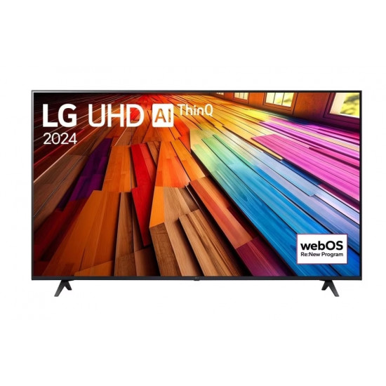 Телевизор LG 55UT80003LA, 55" 4K UltraHD TV 4K (3840 x 2160), DVB-T2/C/S2, webOS 24 Smart TV, ThinQ AI, Alpha 5 AI 4K Gen7, WiFi, HDR10 pro, HLG, ALLM/HGiG, AI Upscaling, AI Sound(Virtual 9.1.2 Up-mix), AirPlay, Quick Card, HDMI eARC, CI, LAN, USB, B Телевизор LG 55UT80003LA, 55" 4K UltraHD TV 4K (3840 x 2160), DVB-T2/C/S2, webOS 24 Smart TV, ThinQ AI, Alpha 5 AI 4K Gen7, WiFi, HDR10 pro, HLG, ALLM/HGiG, AI Upscaling, AI Sound(Virtual 9.1.2 Up-mix), AirPlay, Quick Card, HDMI eARC, CI, LAN, USB, B