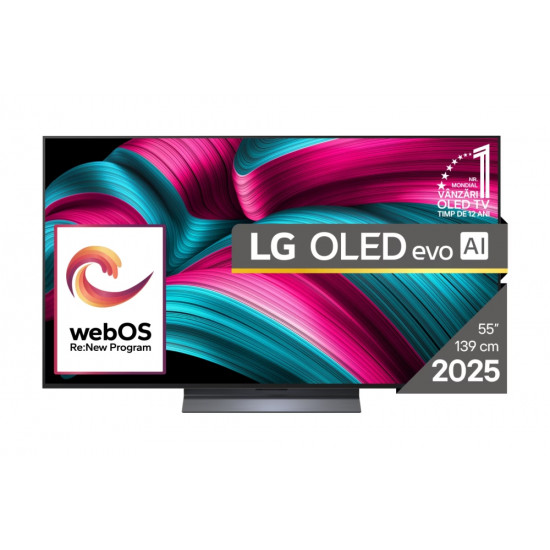 Телевизор LG OLED55C51LA, 55" UHD OLED evo, 4K (3840 x 2160), DVB-C/T2/S2, Full Cinema Screnn, Alpha 9 AI 4K Gen8, 120Hz Native (VRR 144Hz), ThinQ AI, HDR10, VRR, NVIDIA G-SYNC, AMD FreeSync, Dolby Vision, Dolby Atmos, Wi-Fi 6, Bluetooth, HDMI, USB, 