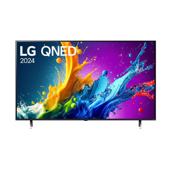 Телевизор LG 65QNED80T3A, 65" 4K QNED HDR Smart TV, 3840x2160, DVB-T2/C/S2, Alpha 5 AI 4K Gen7, HDR 10 PRO, webOS 24 ThinQ, 4K Upscaling, WiFi 5, Voice Controll, Bluetooth 5.1, AirPlay 2, LAN, CI, HDMI, SPDIF, 2 pole Stand , Silver Телевизор LG 65QNED80T3A, 65" 4K QNED HDR Smart TV, 3840x2160, DVB-T2/C/S2, Alpha 5 AI 4K Gen7, HDR 10 PRO, webOS 24 ThinQ, 4K Upscaling, WiFi 5, Voice Controll, Bluetooth 5.1, AirPlay 2, LAN, CI, HDMI, SPDIF, 2 pole Stand , Silver