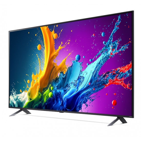 Телевизор LG 65QNED80T3A, 65" 4K QNED HDR Smart TV, 3840x2160, DVB-T2/C/S2, Alpha 5 AI 4K Gen7, HDR 10 PRO, webOS 24 ThinQ, 4K Upscaling, WiFi 5, Voice Controll, Bluetooth 5.1, AirPlay 2, LAN, CI, HDMI, SPDIF, 2 pole Stand , Silver Телевизор LG 65QNED80T3A, 65" 4K QNED HDR Smart TV, 3840x2160, DVB-T2/C/S2, Alpha 5 AI 4K Gen7, HDR 10 PRO, webOS 24 ThinQ, 4K Upscaling, WiFi 5, Voice Controll, Bluetooth 5.1, AirPlay 2, LAN, CI, HDMI, SPDIF, 2 pole Stand , Silver