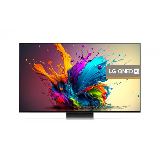 Телевизор LG 65QNED91T3A, 65" 4K HDR Smart QNED TV MiniLED, 3840x2160, 120Hz, DVB-T2/C/S2, AI Alpha 8, HDR 10 PRO, webOS 24, ThinQ AI, WiFi, FreeSync Compatible, VRR, AI Upscaling, AI Sound Pro (Virtual 9.1.2 Up-mix), Bluetooth, Hdmi, Multi View, LAN