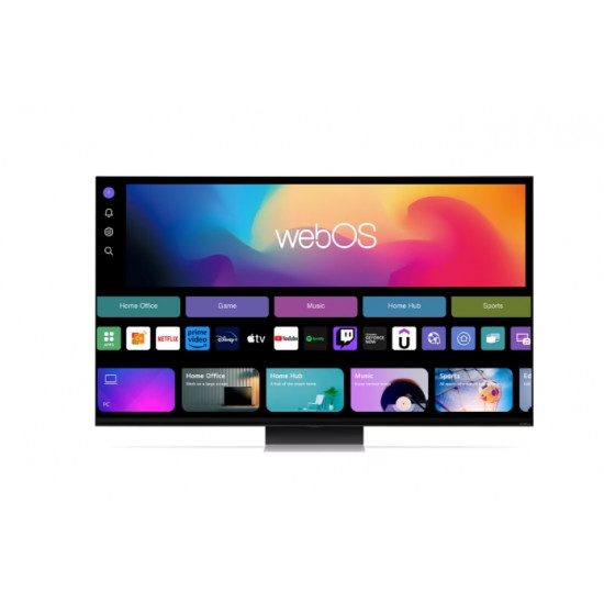 Телевизор LG 65QNED91T3A, 65" 4K HDR Smart QNED TV MiniLED, 3840x2160, 120Hz, DVB-T2/C/S2, AI Alpha 8, HDR 10 PRO, webOS 24, ThinQ AI, WiFi, FreeSync Compatible, VRR, AI Upscaling, AI Sound Pro (Virtual 9.1.2 Up-mix), Bluetooth, Hdmi, Multi View, LAN
