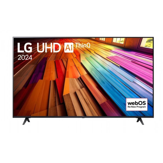 Телевизор LG 65UT80003LA, 65" 4K UltraHD TV 4K (3840 x 2160), DVB-T2/C/S2, webOS 24 Smart TV, ThinQ AI, Alpha 5 AI 4K Gen7, WiFi, HDR10 pro, HLG, ALLM/HGiG, AI Upscaling, AI Sound(Virtual 9.1.2 Up-mix), AirPlay, Quick Card, HDMI eARC, CI, LAN, USB, B Телевизор LG 65UT80003LA, 65" 4K UltraHD TV 4K (3840 x 2160), DVB-T2/C/S2, webOS 24 Smart TV, ThinQ AI, Alpha 5 AI 4K Gen7, WiFi, HDR10 pro, HLG, ALLM/HGiG, AI Upscaling, AI Sound(Virtual 9.1.2 Up-mix), AirPlay, Quick Card, HDMI eARC, CI, LAN, USB, B
