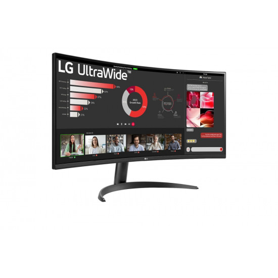 LG 34WR50QK-B, 34" UltraWide Curved, AG, VA, 5ms, 1ms MBR, 3000:1, 300 cd/m2, 21:9, WQHD 3440x1440, HDR 10, sRGB 99%, FreeSync, 100 Hz, HDMI, DisplayPort, Tilt, Reader Mode, PBP, Headphone Out, Black LG 34WR50QK-B, 34" UltraWide Curved, AG, VA, 5ms, 1ms MBR, 3000:1, 300 cd/m2, 21:9, WQHD 3440x1440, HDR 10, sRGB 99%, FreeSync, 100 Hz, HDMI, DisplayPort, Tilt, Reader Mode, PBP, Headphone Out, Black