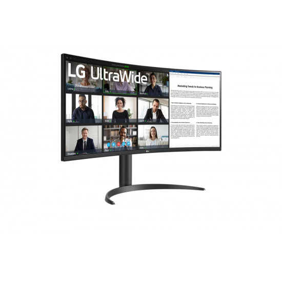 LG 34WR55QK-B 34" UltraWide AG , Curved 21:9 VA Panel, 5ms, 3000:1, 300 cd/m2, WQHD 3440x1440, HDR10, sRGB 99% , USB type-C 65W , 100Hz, HDMI, DisplayPort, PBP, Height Adjustable, Tilt, Reader Mode, Headphone Out, Black LG 34WR55QK-B 34" UltraWide AG , Curved 21:9 VA Panel, 5ms, 3000:1, 300 cd/m2, WQHD 3440x1440, HDR10, sRGB 99% , USB type-C 65W , 100Hz, HDMI, DisplayPort, PBP, Height Adjustable, Tilt, Reader Mode, Headphone Out, Black