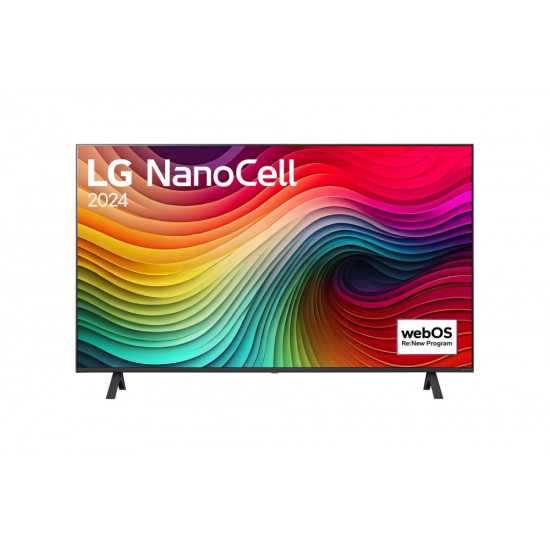 Телевизор LG 43NANO81T3A, 43" 4K HDR Smart Nano Cell TV, 3840x2160, DVB-T2/C/S2, AI Alpha 5 Gen7, HDR 10 PRO, webOS 24, ThinQ AI, WiFi, Clear Voice, AI Upscaling, Bluetooth, Hdmi, CI, LAN, AirPlay2, SPDIF, 2 Pole stand, Silver