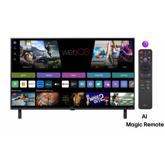 Телевизор LG 43QNED80A3A, 43" 4K QNED HDR Smart TV, 3840x2160, DVB-T2/C/S2, a7 AI Processor, HDR10 / HLG, webOS 25 ThinQ, VRR / ALLM / HGiG, 4K Upscaling, WiFi 5, Voice Controll, Bluetooth 5.1, AirPlay 2, LAN, CI, HDMI, SPDIF, Google Cast, 2 pole Sta