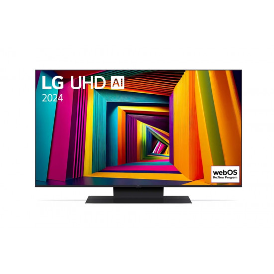 Телевизор LG 43UR91003LA, 43" 4K UltraHD TV 4K (3840 x 2160), DVB-T2/C/S2, webOS 23 Smart TV, ThinQ AI, a5 AI Processor 4K, WiFi, HDR10 pro, HLG, ALLM/HGiG, 4K Upscaling, AI Sound Pro, Voice Controll, Local Dimming, AirPlay, HDMI eARC, Quick Card, CI Телевизор LG 43UR91003LA, 43" 4K UltraHD TV 4K (3840 x 2160), DVB-T2/C/S2, webOS 23 Smart TV, ThinQ AI, a5 AI Processor 4K, WiFi, HDR10 pro, HLG, ALLM/HGiG, 4K Upscaling, AI Sound Pro, Voice Controll, Local Dimming, AirPlay, HDMI eARC, Quick Card, CI