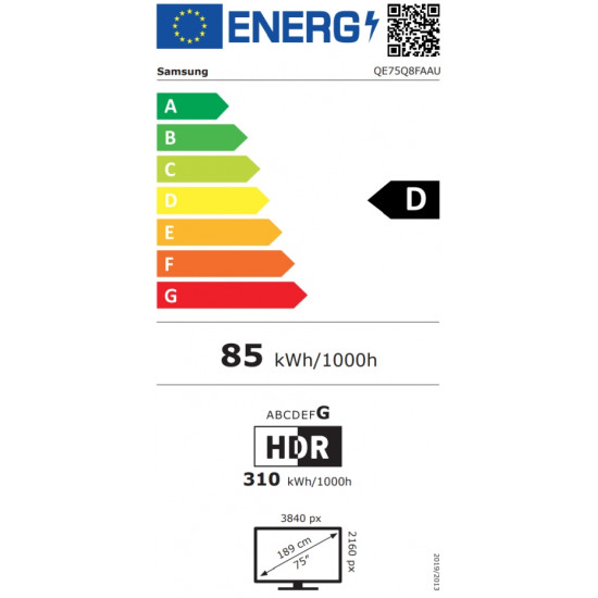 Телевизор Samsung QLED 75Q8F, 189 cm, Smart, 4K Ultra HD, 50Hz Model 2025 Телевизор Samsung QLED 75Q8F, 189 cm, Smart, 4K Ultra HD, 50Hz Model 2025