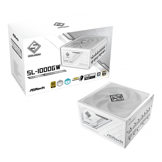 Захранващ блок ASRock Steel Legend White 1000W 80+ Gold Захранващ блок ASRock Steel Legend White 1000W 80+ Gold