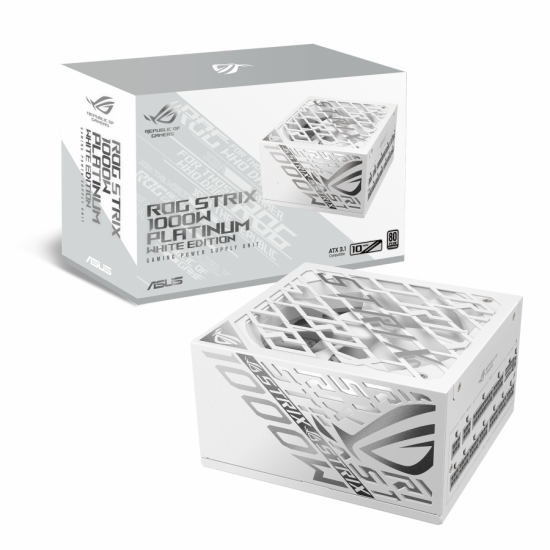 Захранващ блок ASUS ROG STRIX 1000W White Edition, 80+ Platinum PCIe 5.1, Fully Modular Захранващ блок ASUS ROG STRIX 1000W White Edition, 80+ Platinum PCIe 5.1, Fully Modular