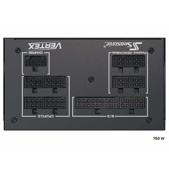 Захранващ блок SEASONIC VERTEX GX-750 750W, 80+ Gold PCIe 5.0, Fully Modular